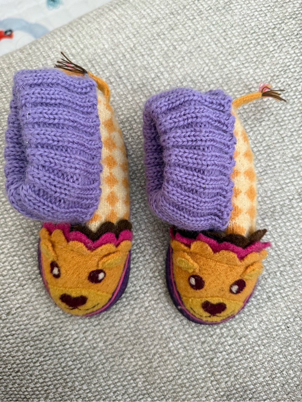 Garnet Hill Animal Wool Baby Slipper